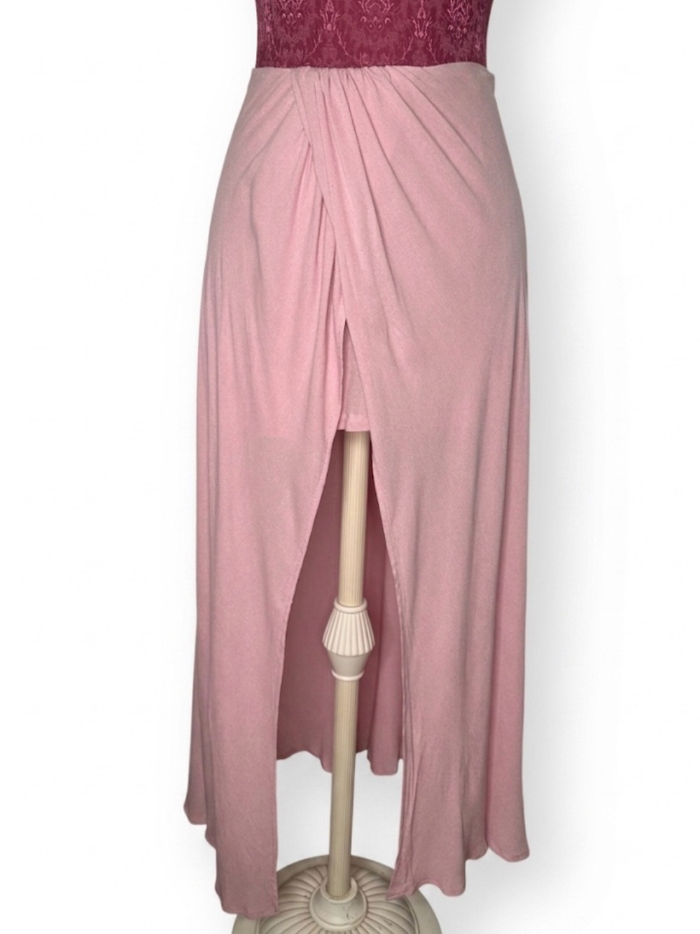 Women's Pink High-Slit Maxi Skirt